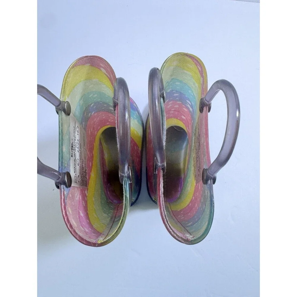 Western Chief Kids Mystical Pastels Rainbow Rain Boots‎ Size 7/8 Purple PVC